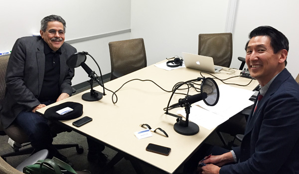 Prof. Lee and Jose Padilla recording podcast