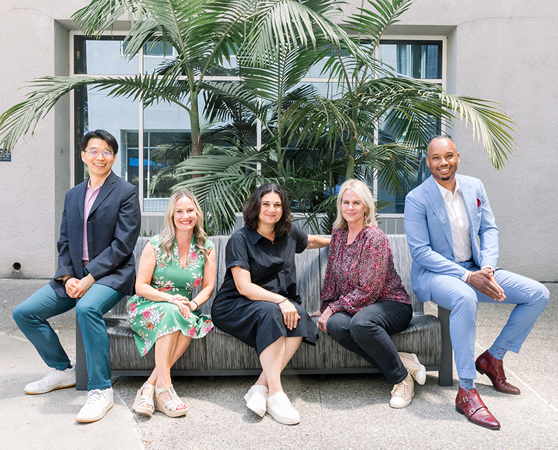 The Global Programs team in the courtyard of the Law School
