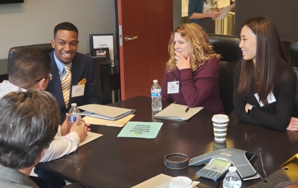 student participating in legal clinic